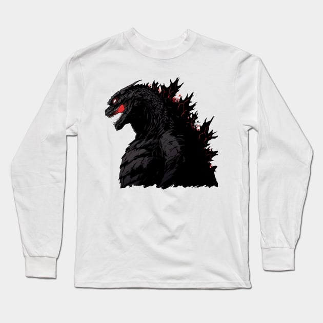 godzilla Long Sleeve T-Shirt by skatermoment